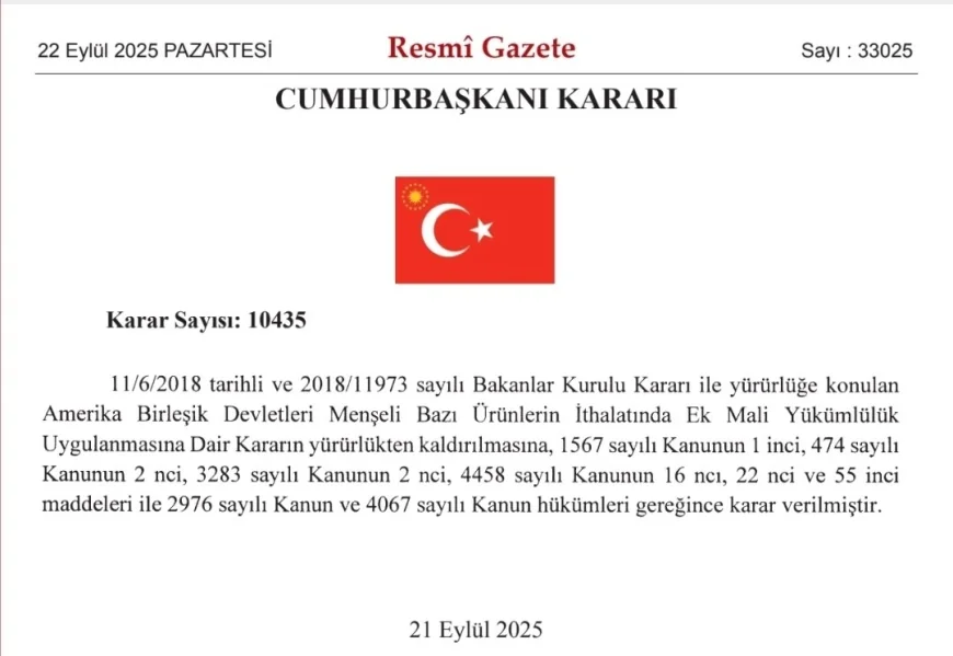 ABD ürünlerine uygulanan ek vergiler kaldırıldı!